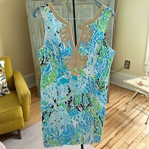 Summer dress. 21 in across bust 38 in top of shoulder to bottom of dress